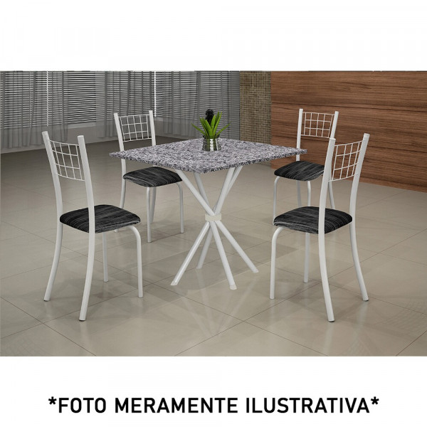 CJ MESA SOMA 4C DANY 70X70 QUADRADA RISCAS BRANCO